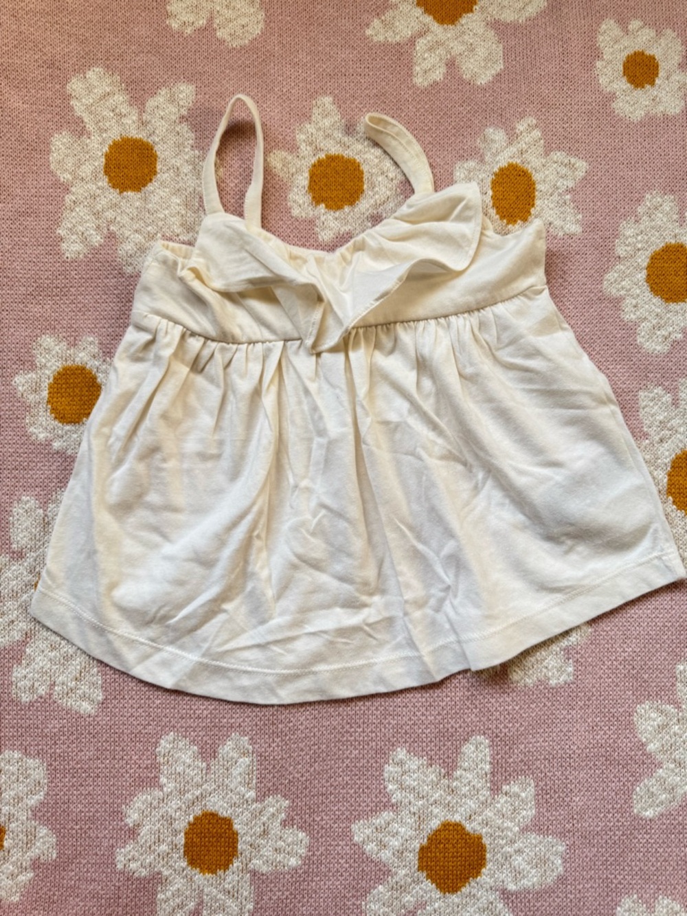 GAP Cream Ruffle Tank Top for Kids